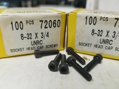 Holo Krome #72060 Socket Head Cap Screw 8-32 x 3/4'' 100pcs BNIB