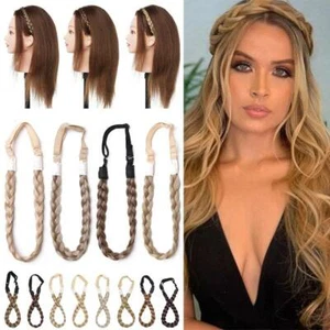 Real As Human Braid Hair Band Headband Hair Extension Natural Hairband Hairpiece - Picture 1 of 38