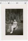 Vintage 1940's photo / Lovely Young Woman with Long Legs Meets You in the Park