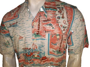 NEW Boca Classics Large (Medium in USA) Lightweight Nylon Hawaiian Shirt - Picture 1 of 7