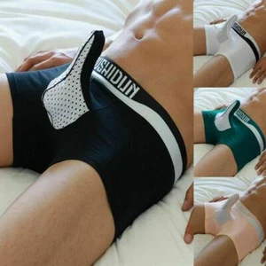 Hot Men's Boxer Briefs Cotton Shorts Panties Underwear Bulge Pouch Underpants US - Picture 1 of 24