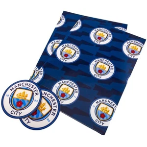 Envoltura de regalo de texto Manchester City FC mercancía oficial - Imagen 1 de 5
