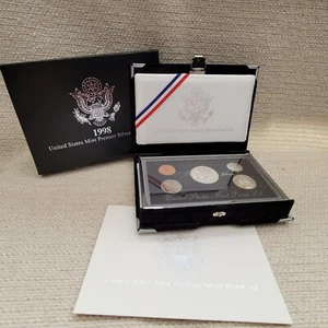 Juego de prueba de plata Premier 1998S EE. UU. como nuevo año pasado 5 monedas 230174G - Imagen 1 de 6