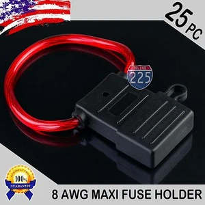 25 Pack 8 Gauge APX MAXI Inline Blade Fuse Holder w/ Waterproof Cap Heavy Duty - Picture 1 of 6