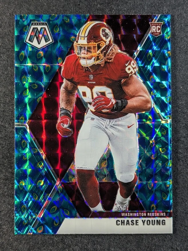 2020 Panini Mosaic CHASE YOUNG Rookie RC Peacock Prizm Washington Redskins