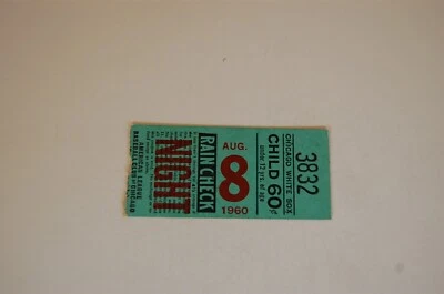 Boleto de béisbol 1960 de los New York Yankees - Medias Blancas de Chicago - Mickey Mantle 1 hit Foto 1 de 2