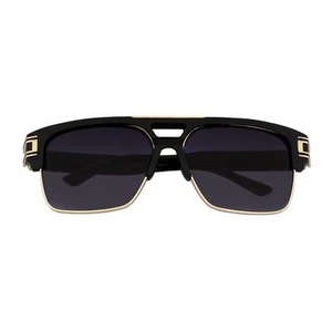 MONARCH - Square Semi-Rimless Two-Tone Metal Accent Black Gold Lavender Fade - Picture 1 of 10