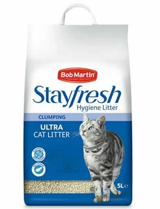 1 x 5 Litre Bob Martin Stayfresh Ultra Clumping Cat Litter Hygeine Liitter - Picture 1 of 2