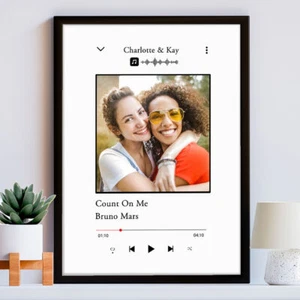 Regalos personalizados para amigo, foto canción impresión significativa mejor amigo recuerdo - Imagen 1 de 7