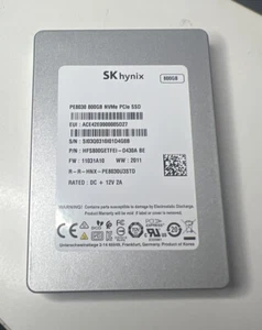 Hynix 800GB Nvme PCIe SSD 2.5" HFS800GETFEI-D430A, PE8030U3STD PE8030 - Picture 1 of 1