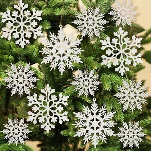36pcs Snowflakes-Christmas Tree Decorations, Snowflake Ornaments for Tree, Pl... - Picture 1 of 9