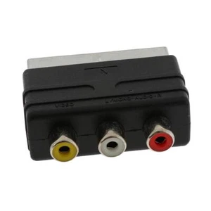 Black RGB Scart Plug to 3RCA RCA Female AV Adapter Input for PS4 WII DVD - Picture 1 of 5