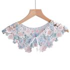 Women Faux Collar Embroidery Colorful Floral Lace-Up Capelet Clothing Accessory