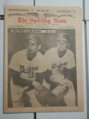 The Sporting News 17 de julio 1965 Sandy Koufax Don Drysdale ¡¡¡Papel completo!!!! Foto 1 de 4