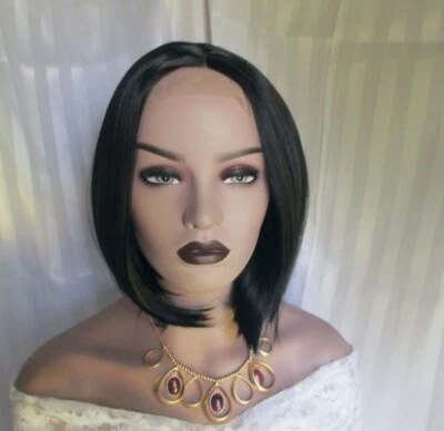 Peluca estilo Pageboy, encaje frontal encaje parte color marrón oscuro 2 fácil de peinar Nuevo Foto 1 de 4