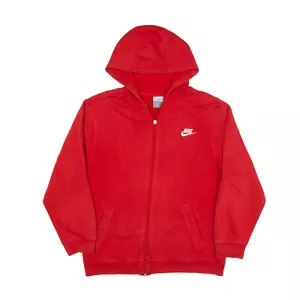 NIKE Felpa con Cappuccio Rossa Full Zip Ragazzo L - Foto 1 di 6