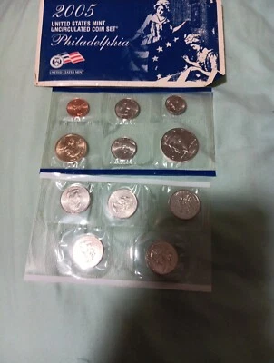 2005-P Partial U.S. Mint Uncirculated Coin Set 11 Coins Cellophane Sealed - Image 1 of 2