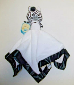 NEW HALLMARK ITTY BITTYS BABY NOAH'S ARK ZEBRA SATIN TRIM SECURITY BLANKET PLUSH - Picture 1 of 2