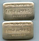 10 ozTIME 2  ENGELHARD 999 Silver Bars Mini Loaf serial p102784 and p102785