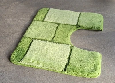 Muro Distel Grün WC-Vorleger mit Ausschnitt 55x50cm. Florhöhe: Hoch-Tief-Effekt - Bild 1 von 4