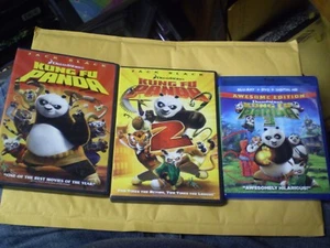 (3) DreamWorks Kung Fu Panda Blu-Ray/DVD Lot: Kung Fu Panda 1, 2 & 3 - Picture 1 of 1