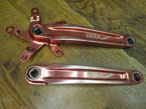 VINTAGE KOOKA FORGED 175L 110/74 BCD SQUARE TAPER CRANK SET - RED - Picture 1 of 8
