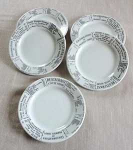 5 Pillivuyt Francia Restaurante A Toute Heure Menú 7 1/2" Platos Decoración Brasserie - Imagen 1 de 8