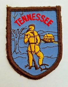 Vintage TENNESSEE Patch Souvenir Viaggio di Stato DAVEY CROCKETT NOS dagli USA - Foto 1 di 3