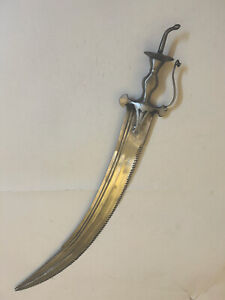 Antique Vintage Damascus Sword Very Broad Carbon Steel Old Rare Collectible