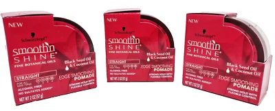 3x Schwarzkopf Smooth 'N Shine Semilla Negra y Aceite de Coco Borde Pomada Suavizante Foto 1 de 4