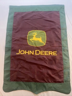 John Deere Trademark Logo 1  Licensed Collectible Flag  Brown Green 29” x 42” - Image 1 of 4