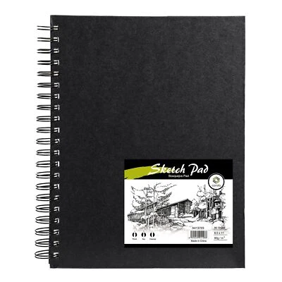 8.5"x11" Hardbound Sketch Book Double-Sided Hardcover Sketchbook Spiral Sketc... - Image 1 of 4