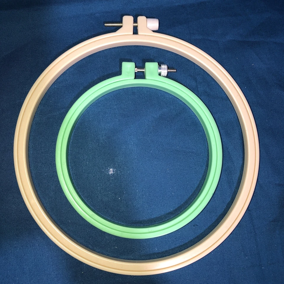 Lot Of 2 - 5” & 7 3/4” Screw Tension Plastic Embroidery Hoops - Image 1 of 4