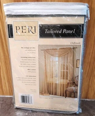 Vtg PERI Homeworks Collection Tailored Curtain  Panel Chiffonade 42 x 84 GREEN - Image 1 of 3