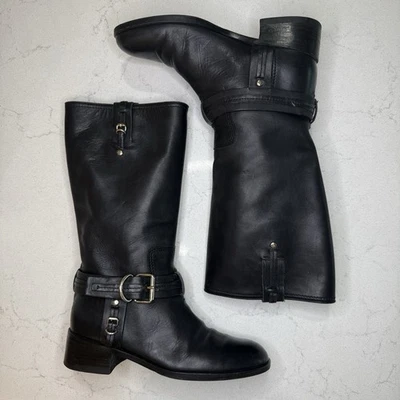 Christian Dior Botas de Motociclista de Cuero Negro / Botas de Montar - ¡Talla 36.5 (US 6.5)! Foto 1 de 4