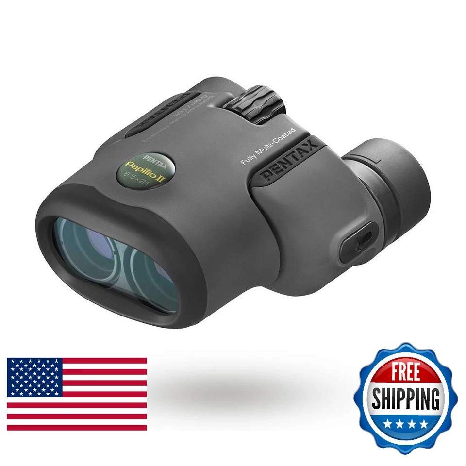 Pentax Papilio II 6,5x21 binoculares compactos grises enfoque cercano observación de aves Foto 1 de 4