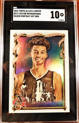 2023 Topps Allen & Ginter VICTOR WEMBANYAMA Silver Potrait Rookie Card #271 - Image 1 of 2