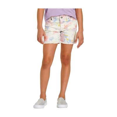 Cat&Jack Girls Plus 10/12 Tie Dye Cut Off Denim Shorts Adjustable Waist Stretch - Image 1 of 4