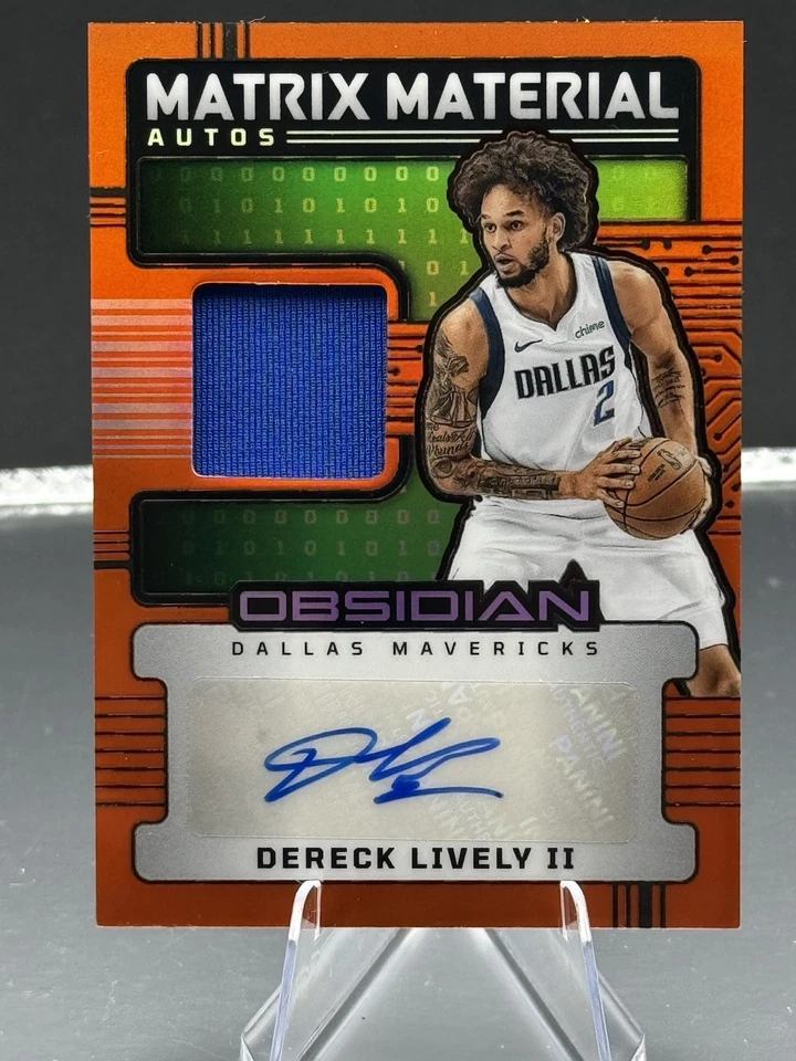 2024-25 Panini Obsidian Dereck Lively II Auto Patch Orange /75 Mavericks 🔥 - Image 1 of 2