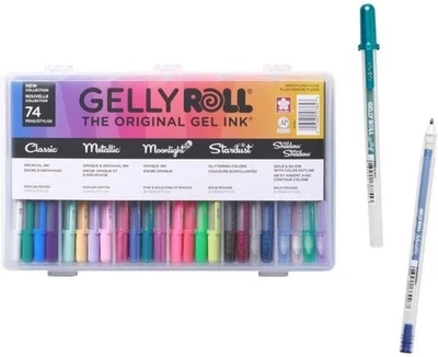 Bolígrafos de gel Gelly Roll 74 piezas para varios tipos de arte y periodismo + efectos especiales Foto 1 de 2