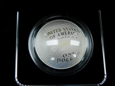 2014-P 41 Baseball Hall of Fame Commemorative Silver Dollar in Box - No COA - Image 1 of 3