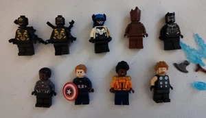 Lego Marvel Super Heroes Minifig Lot Captain America, Black Panther, Groot + - Picture 1 of 10