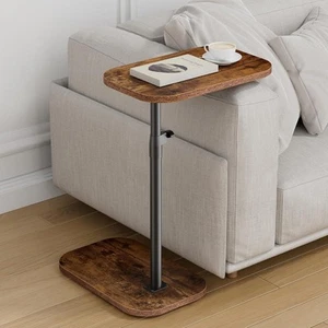 Tv Tray Table Adjustable Height C Shaped End Table for Couch, Swivel Side Tab... - Picture 1 of 9