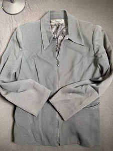 Vintage Alex Garfield Garfield Marks 4 Black Ribbed Full Zip Blazer Jacket - Picture 1 of 16