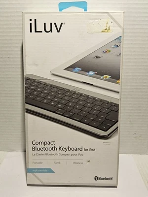 New Open Box iLUV Compact Bluetooth Keyboard For iPad Model iBTKB20 Wireless - Image 1 of 4