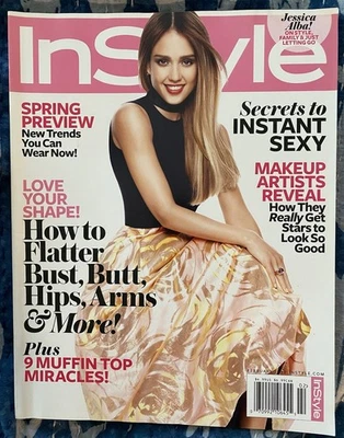 In Style Magazine, February 2013, Jessica Alba, Bruno Mars, Helen Mirren, Drew - Image 1 of 4