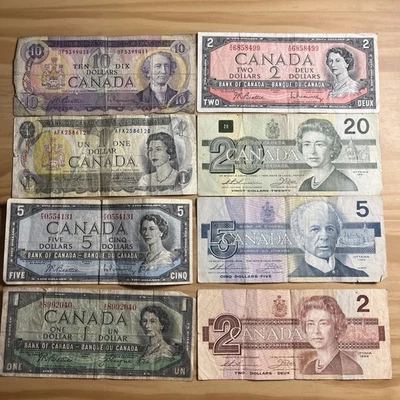 CANADA Old Banknotes- 8 Notes - Circulated - Canadian (#003) - Image 1 of 4