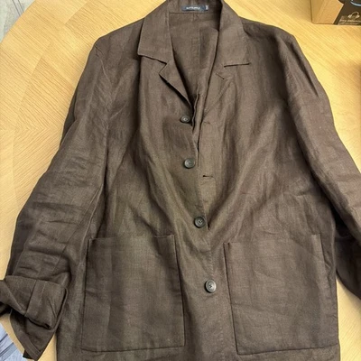 Suitsupply Brown 100% Linen Chore Jacket Overshirt Walter XL Size 54 - Image 1 of 4