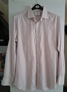 Charles Tyrwhitt Shirt, Size 16, Red Check, Egyptian Cotton, Slim Fit. - Picture 1 of 6