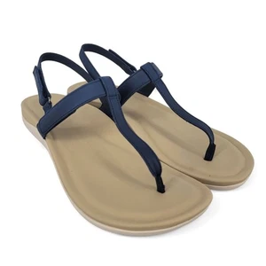 Abeo Oasis T Strap Sandals Navy Leather Comfort Orthopedic Size 9 New** - Picture 1 of 6
